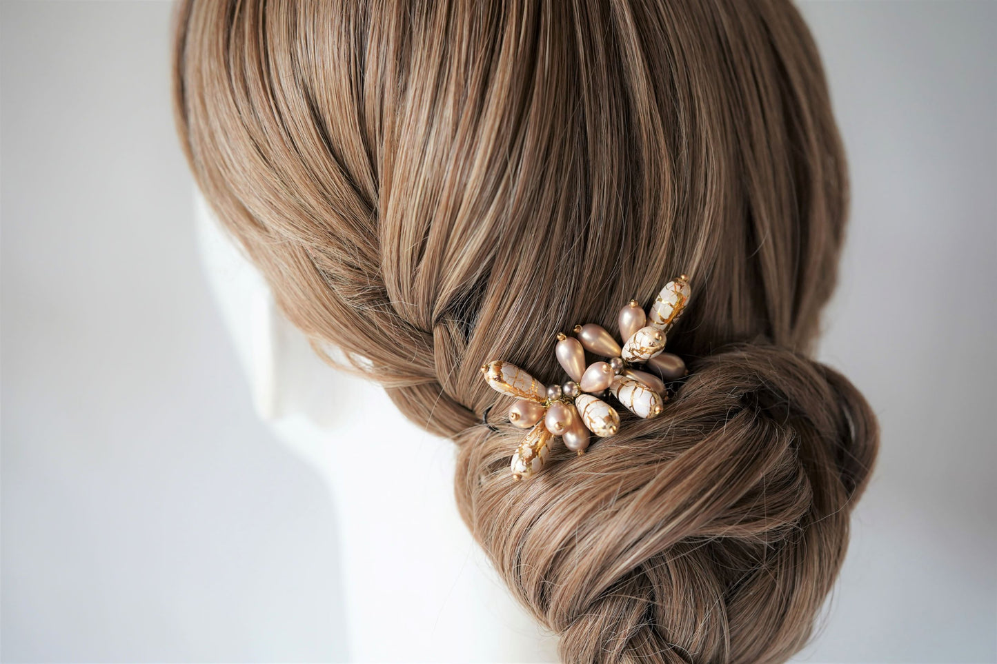 J・V pearl /  drop  flower (hair comb)【black】